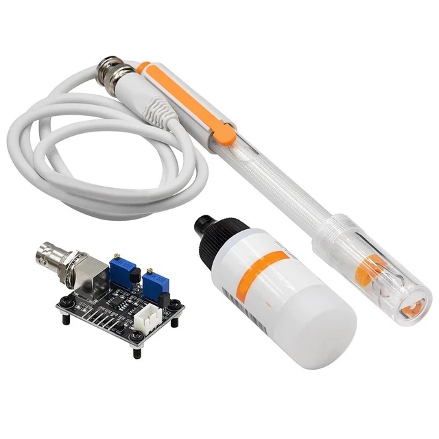 Sonde PH Avec Connecteur BNC - Électrode De Mesure 0-14 PH, Câble 3m + Poudres Étalon | Remplacement PH-mètre