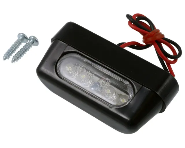 Plaque d'immatriculation de lumière LED, moto, quad, scooter, ABS noir, 56x20mm