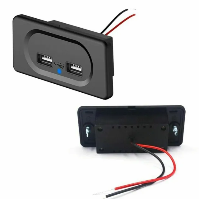 12V 2 Port USB Dual Port Charger For Charging For Camper Van Caravan Motorhome