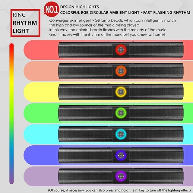 BLUETOOTH SOUNDBAR WIRELESS Theater Speaker TV AUX 3D Surround Sound