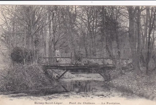 Cpa - Boissy Saint Leger - Bridge Du Chateau - La Fountain