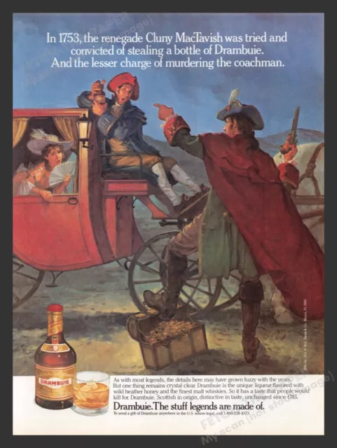 Drambuie Cluny MacTavish Stagecoach Coachman 1990s Print Advertisement Ad 1990