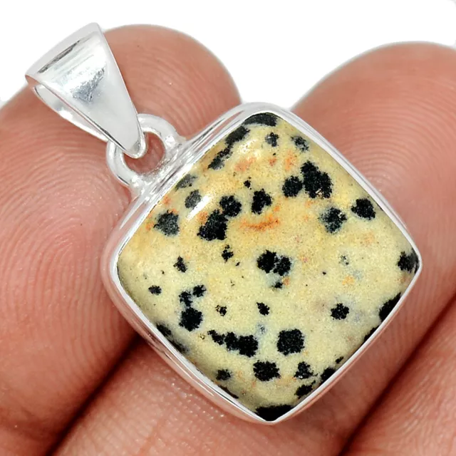 Natural Dalmatian 925 Sterling Silver Pendant Jewelry CP29826