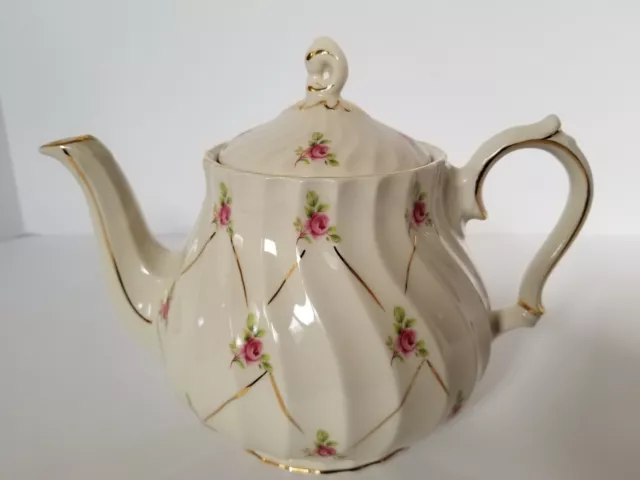 James Sadler Made In England Traditional Collection Dot Rose Tea Pot 3