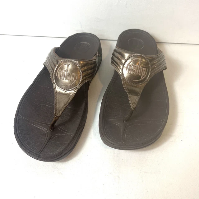 FitFlop Brown Thong Flip Flop Summer Sandals Womens Sz 10 Comfort Casual Slip On