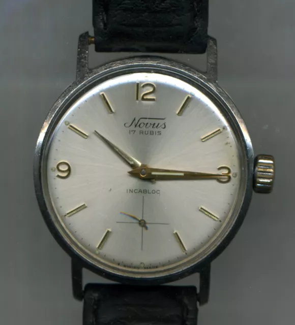 Novus, Swiss, Herren Armbanduhr, 60er Jahre, Handaufzug, Incabloc