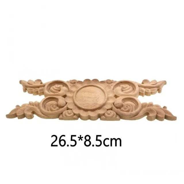 Wood Carvings Applique Household Cabinet Flowers Embossed Miniature Furniture