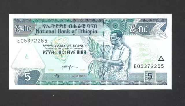 5 Birr Unc  Banknote From  Ethiopia 2017  Pick-47