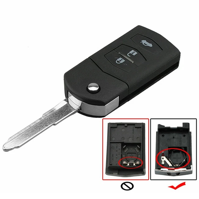 3 Buttons Remote Flip Key Shell Blade Case CR1620 For RX-8/MX-5/MPV Fob