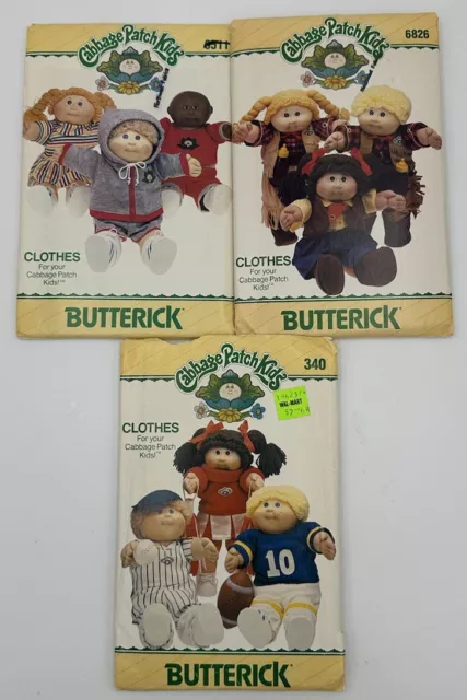 Cabbage Patch Kids Butterick doll clothes sewing patterns Vintage ~ Uncut