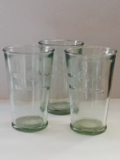 Bicchieri Bacardi Rum Vetro Verre Glass 12X8 Pubblicitario Vintage