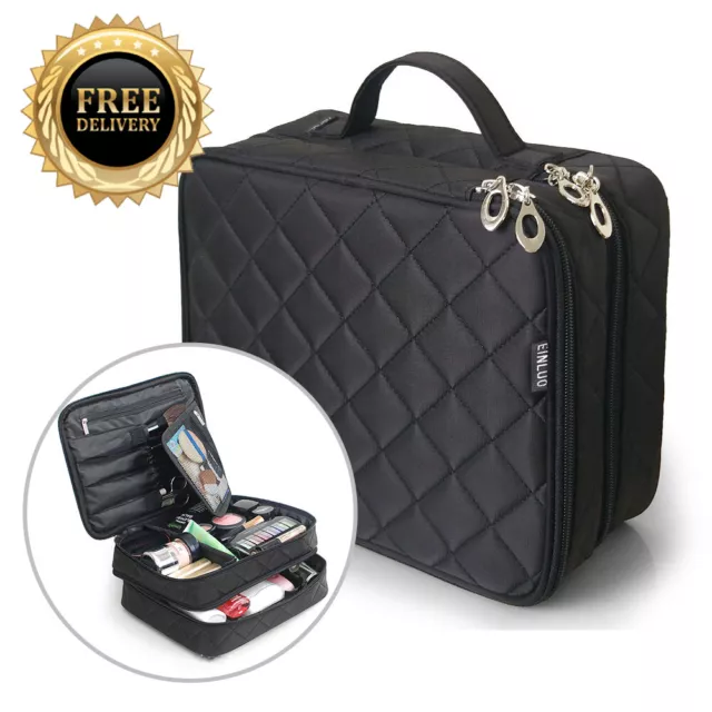 Large Professional  Make Up Bag Vanity Case Cosmetic Nail Storage Beauty Box UK