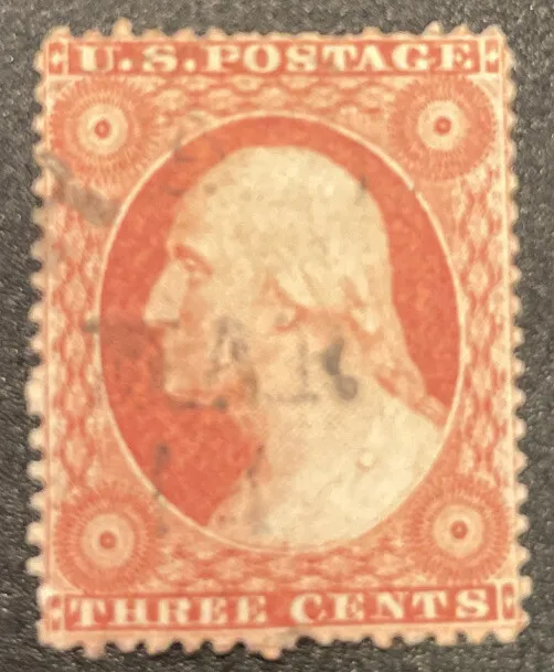 US Scott# 25 Washington Type I, Used 1857
