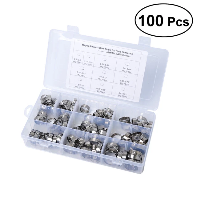 100 abrazaderas de manguera de acero inoxidable abrazaderas de manguera reequipadas