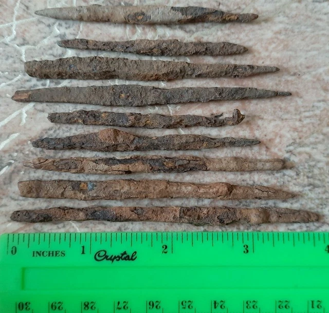Vintage arrowhead Spear Dart antique Ancient Artifact METAL DETECTING FIN 10 pcs