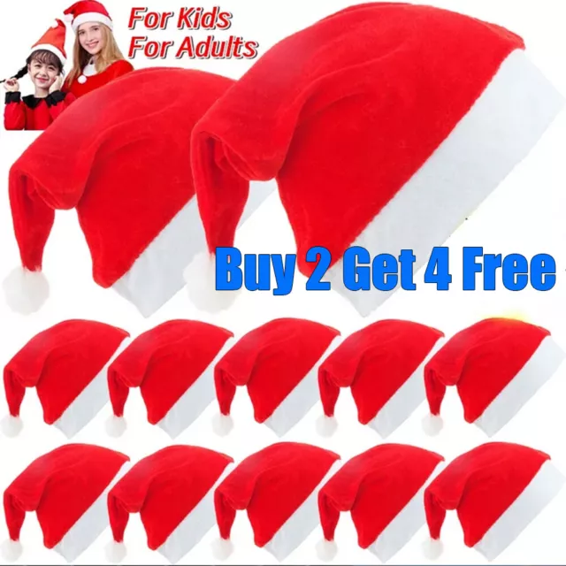 Unisex Father Christmas Hat XMAS Santa Family Gift For Adult and Children New