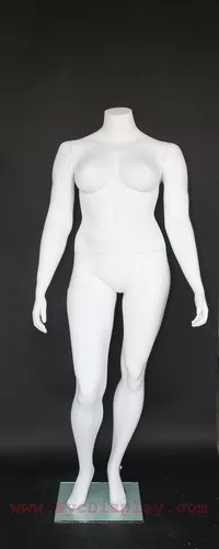 New! 5 ft 5 in H PLUS SIZE Headless Female Mannequin Torso Form Leg White PLUS-2