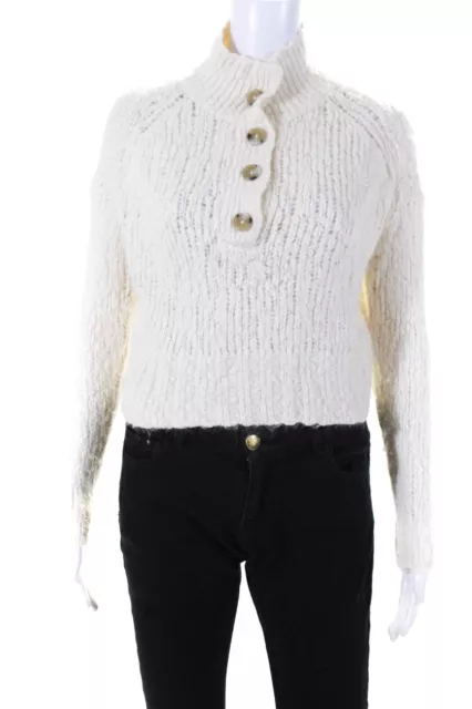 Everlane Womens The Lofty Knit Henley Snow Size XS