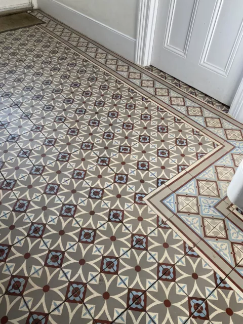 140 French chateau reclaimed Encaustic Cement Floor Tiles 15x15cm