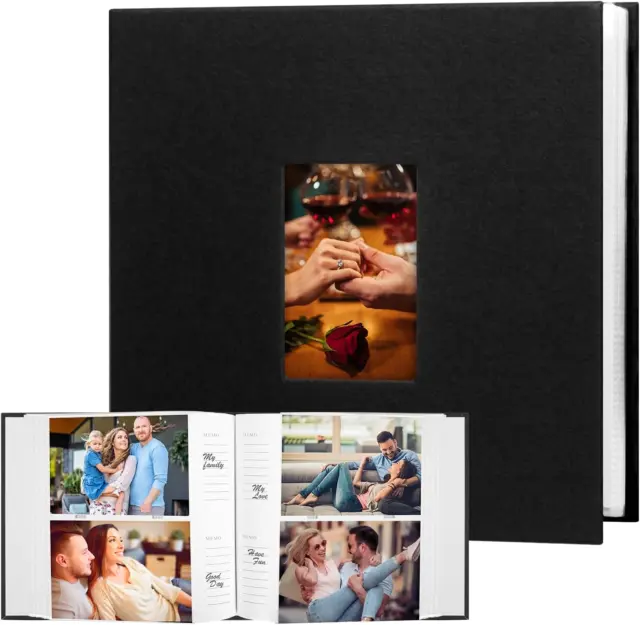Álbum de fotos 4x6 240 fotos con espacio de escritura, 4x6 álbum de fotos cubierta de cuero ingenio