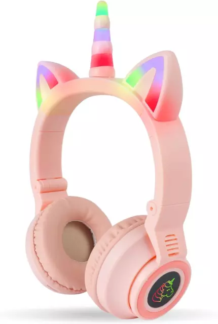 AXFEE Cuffie Bluetooth per Bambini, LED Cuffie Cablate/Wireless Con Orecchio Di