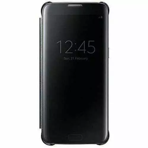 Genuine Samsung Galaxy S7 Edge Clear View Standing Case Black (Official)