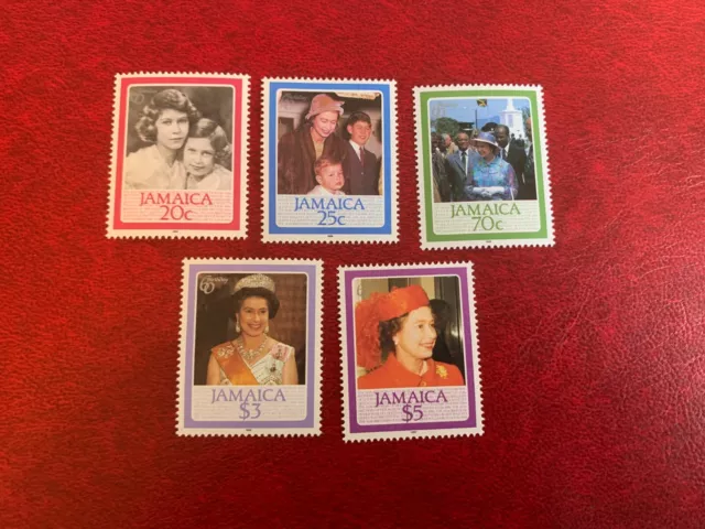 Jamaica 1986 Mnh Queen Elizabeth 2 60 Birthday Margaret Charles Andrew