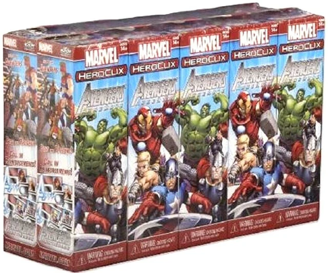 HeroClix sealed Brick ~ AVENGERS ASSEMBLE ~ Marvel 5 figure Booster pack x 10