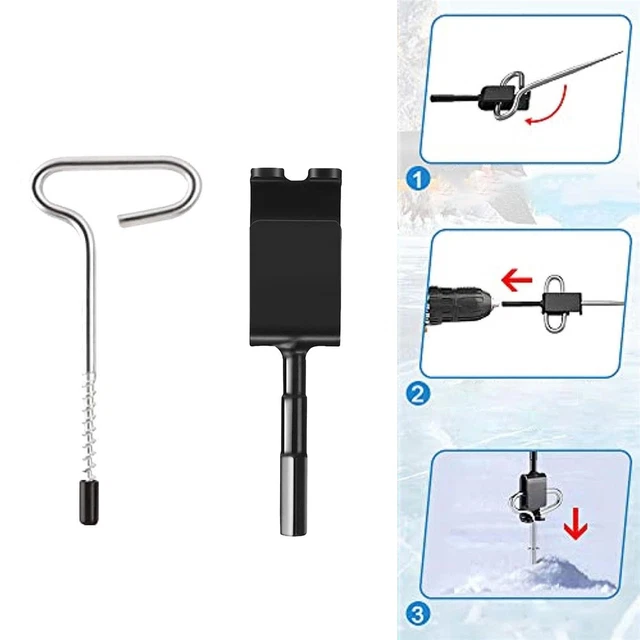 Ice Anchor Drill Adapter Durable Ice Shanty Anchors Metal for Ice Stakes