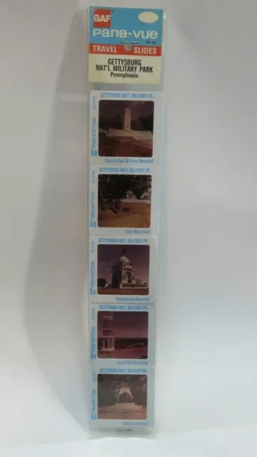 GAF Pana-Vue Travel Slides - Gettysburg Nat'l Military Park - NEW