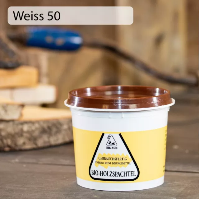 13,90 EUR/kg - Bio Holzspachtel Holzkitt Spachtelmasse - Weiss - 500g