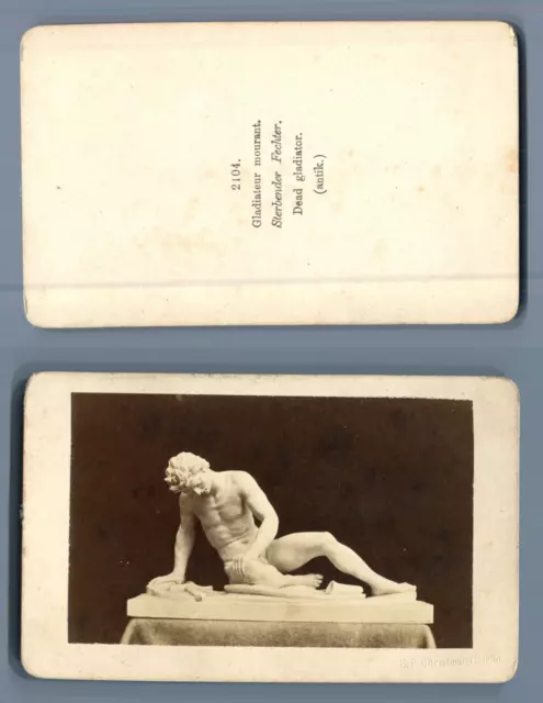 Christman, Allemagne, Le Gladiateur mourant CDV vintage albumen.   Tirage albu