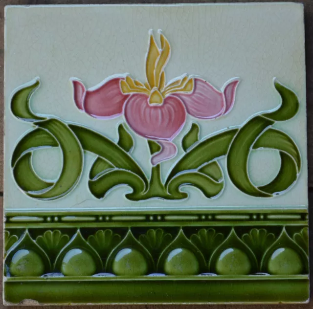 Alfred Meakin - Antique Art Nouveau Majolica Tile C1900