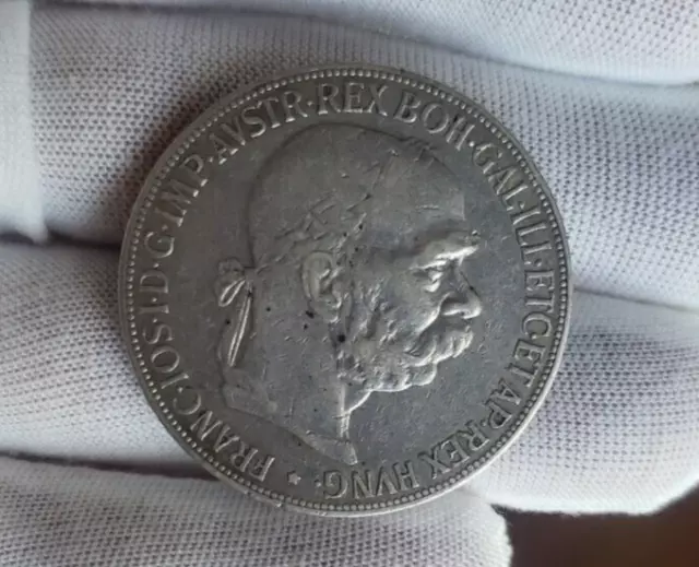1900 Austria 5 corona Habsburg Franz Joseph I Large Silver Coin