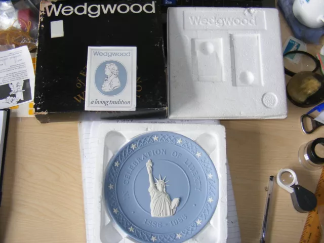 Wedgewood, Celebration of Liberty. 100 Years. Wall Plate. Old Stock. Box Poor