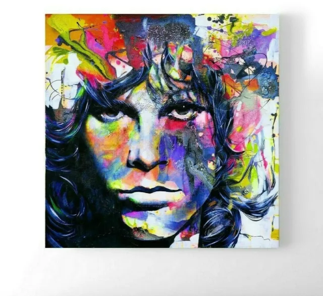 XL LEINWAND BILD 100x100x5 Jim Morrison the Doors ABSTRAKT MODERN POPART GEMÄLDE