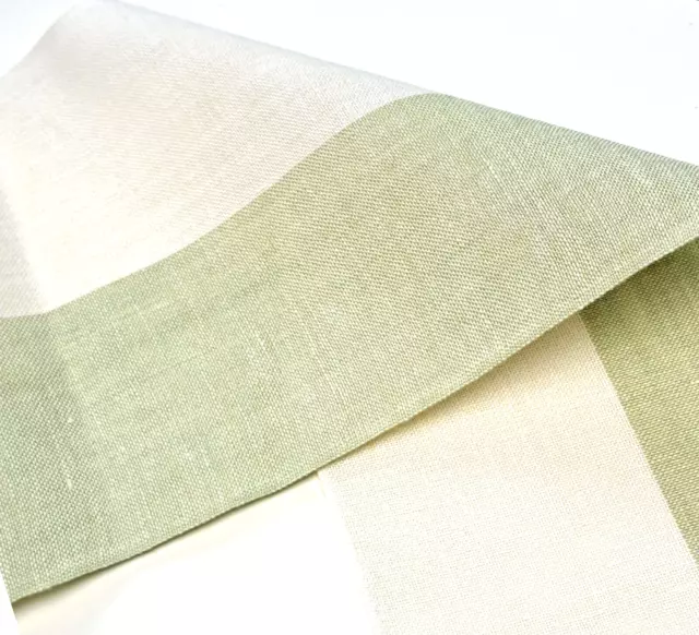 Leinenband zum Sticken in Hellgrün-Creme, 20 cm breit, Vaupel u. Heilenbeck