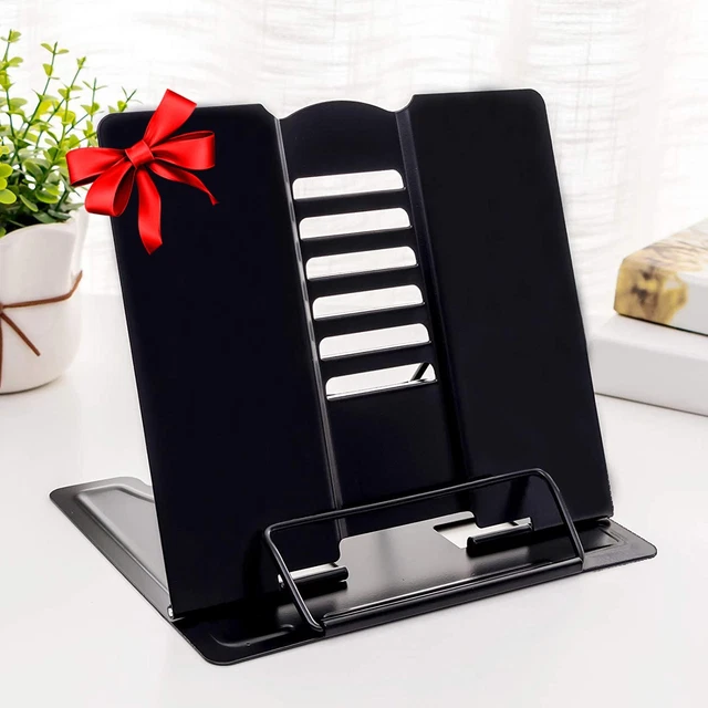 MSDADA Desk Book Stand Metal Reading Rest Book Holder Adjustable Cookbook Docume