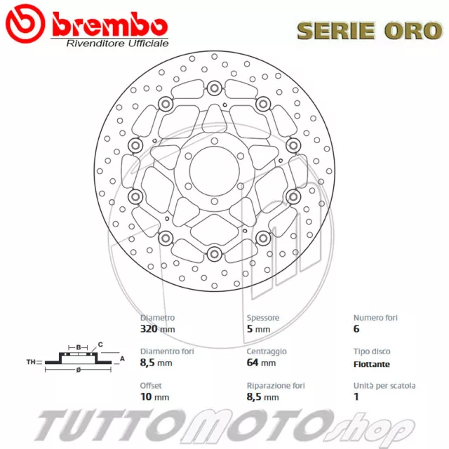 Disco freno CAGIVA River 600 1994 1995 1996 1997 1998 1999 / Brembo ANTERIORE 2