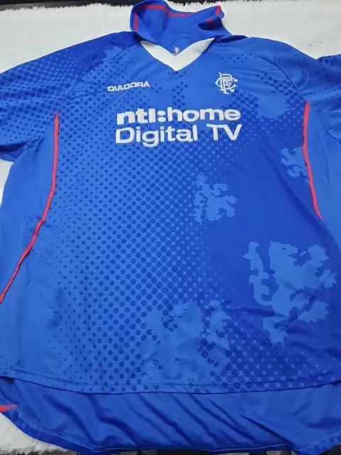 Glasgow Rangers Football Shirt Diadora L Home Shirt 2002 2003