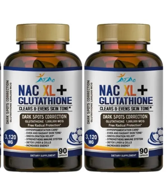N-Acetyl L-Cysteine ( NAC) 180 CAPS Gluten free 3120Mg 2 bottles Non GMO 180 cap