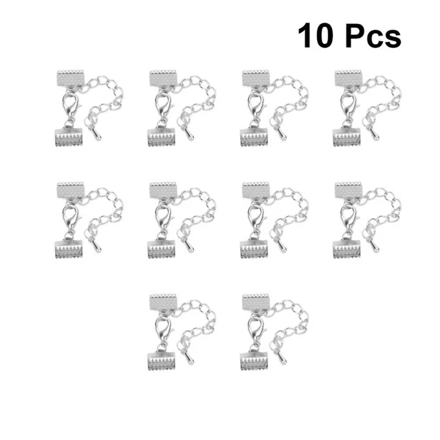 10 piezas hebillas de cierre hágalo usted mismo dijes tapas finales para fabricación de joyas cuerda de cuero