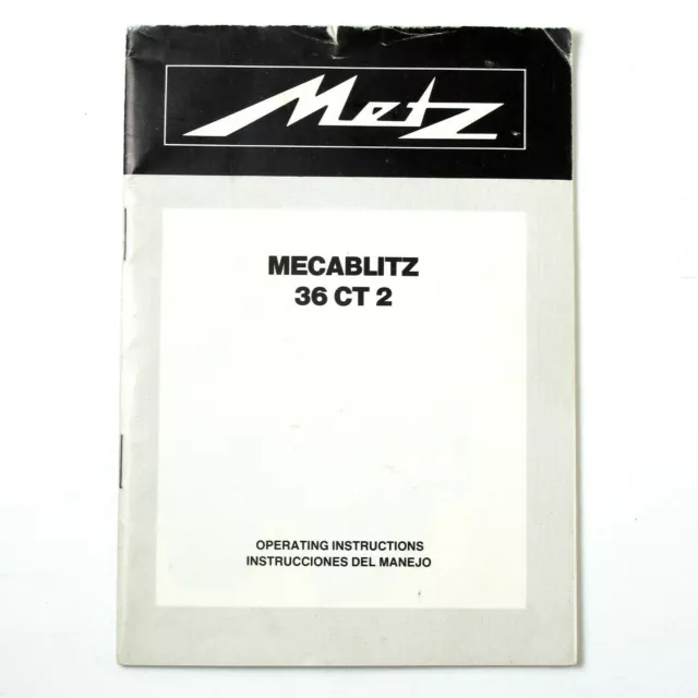 Metz Mecablitz 36 CT 2  Electronic Flash User Instruction Manual Booklet