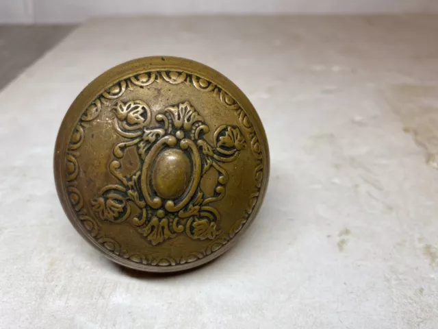 Antique Brass Single Victorian Ornate Door Knob Reclaimed Salvage