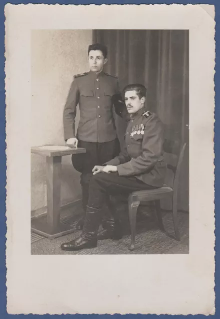 Handsome Military Guys Soldiers with Medals of Honor Soviet Vintage Photo USSR