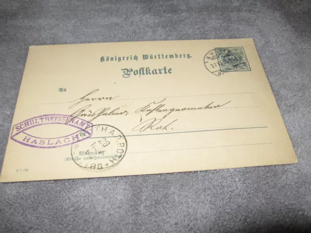 GERMANY POSTAL CARD WURTTEMBERG POSTED  lot #111