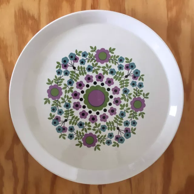 Vintage Royal Tudor Ware Barker Bros Ironstone Plate Green Purple Blue Floral