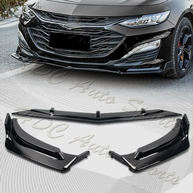 For 2019-2021 Chevrolet Malibu Painted Black Front Bumper Body Kit Spoiler Lip