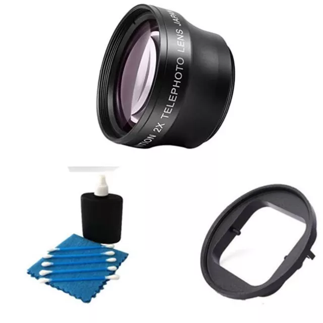 Telephoto Lens + Adapter Ring + Cleaning Bundle For GoPro Hero11, Hero 11,