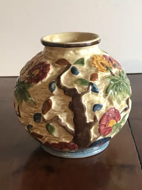 Vintage 1960's H J Wood Indian Tree Hand painted Small Vase Staffordshire.